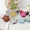 Pearl Leather Flower MagSafe Phone Holder: Strong Retractable Magnetic Grip