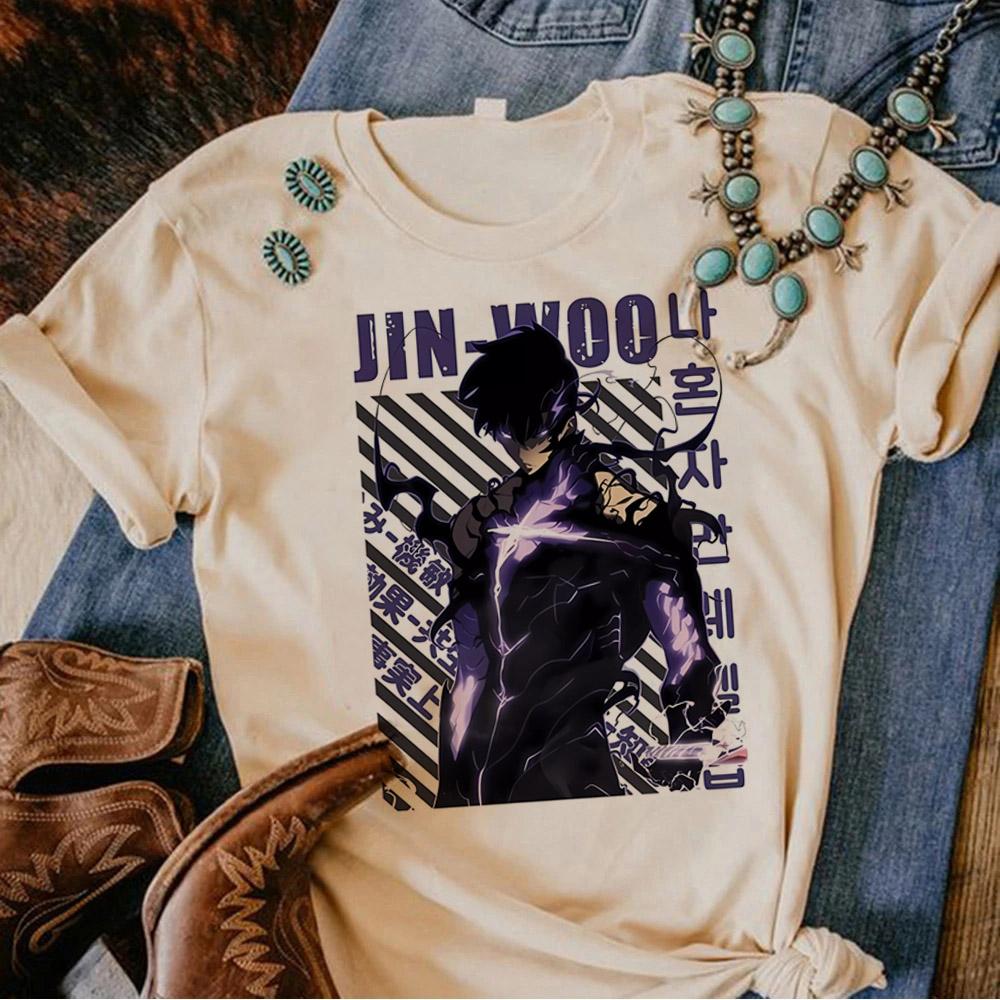 Solo Leveling Statue of God Shirt Sung Jinwoo Shirt Anime T-Shirt Herren Damen Cartoon Harajuku Top T-Shirt Kurzarm Streetwear