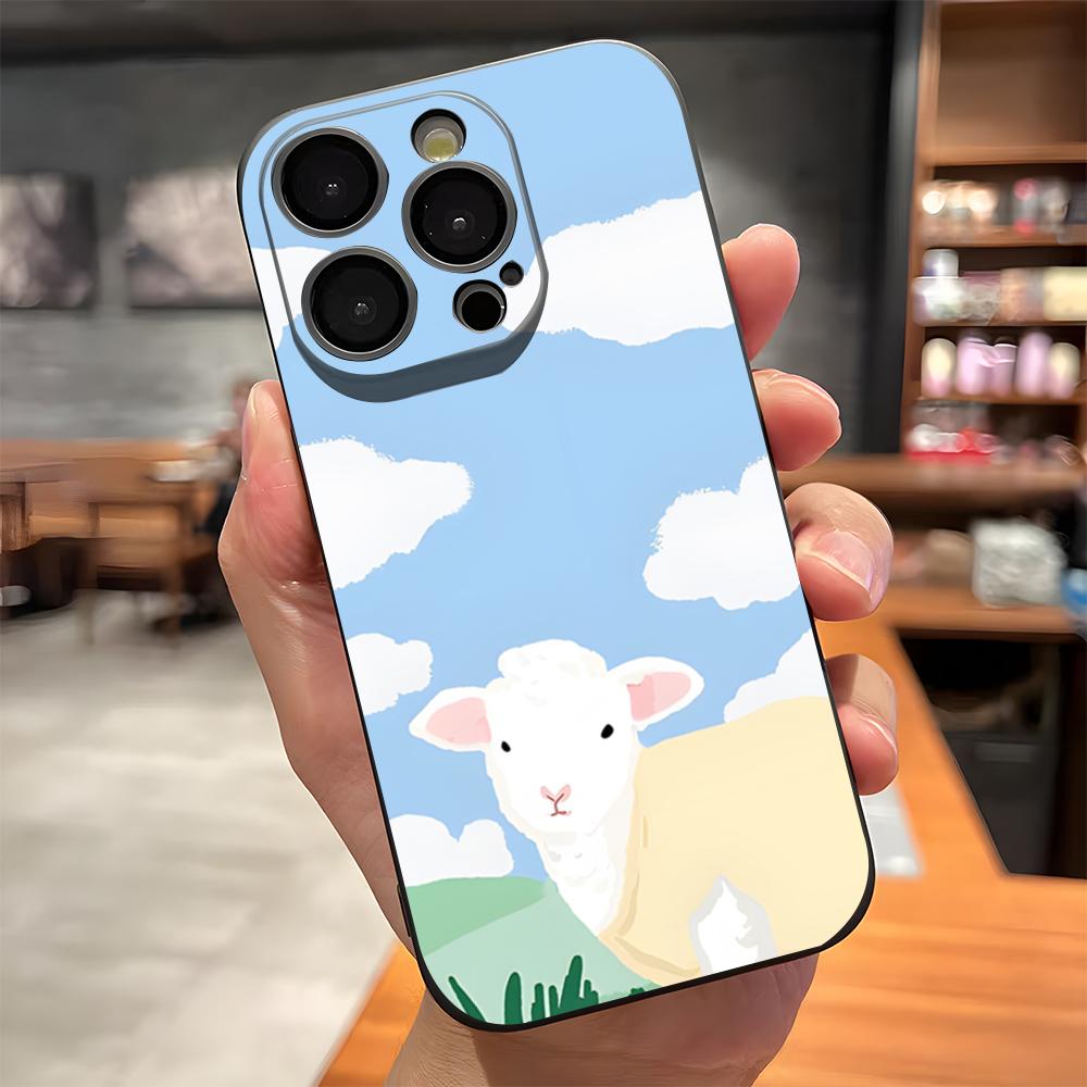

Cartoon Cute Sheep Phone Case For IPhone 17 Pro Max 15 Pro 16 14 Plus 12 13 Mini 11 Pro Shockproof Soft Cover iPhone12 Pro