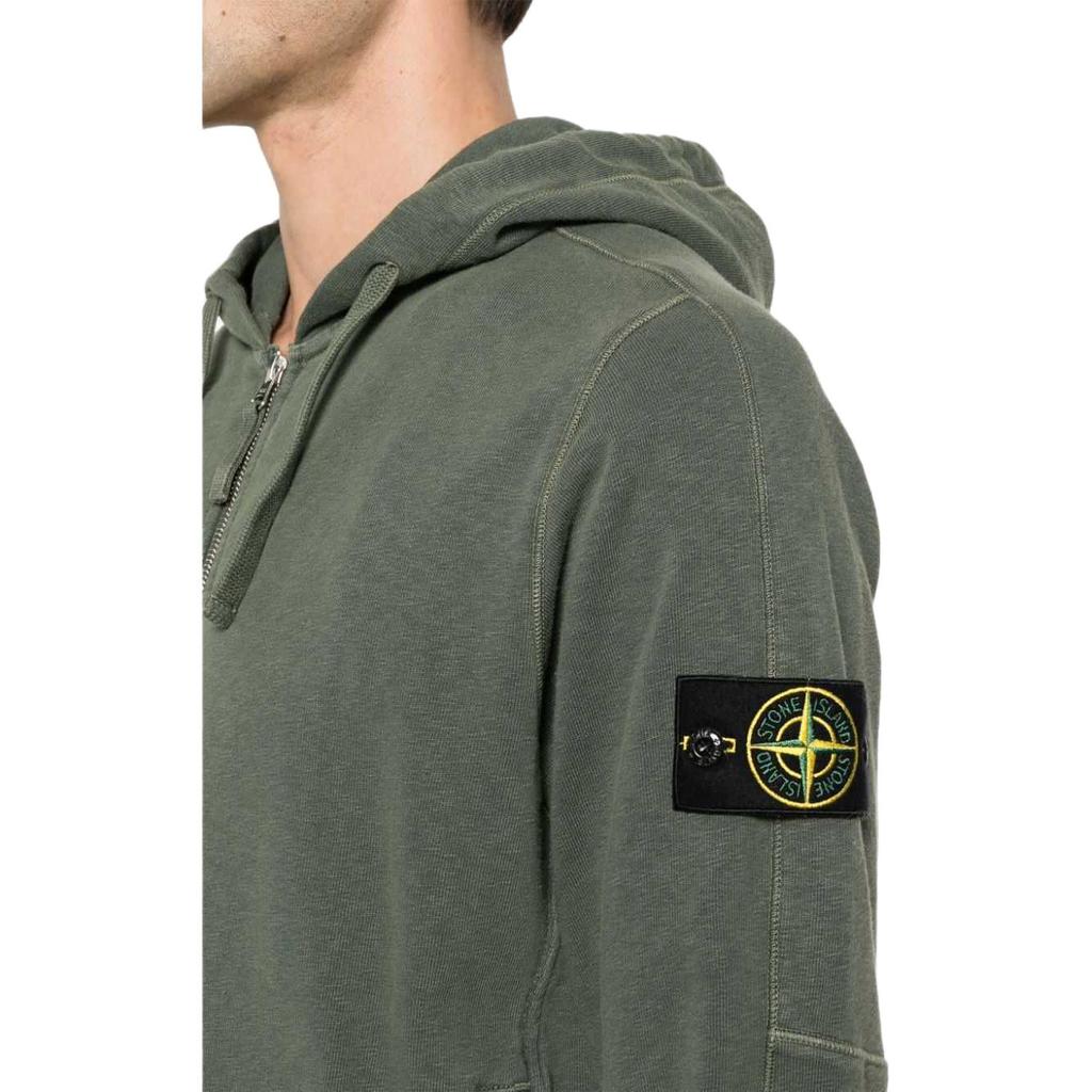 STONE ISLAND Garment Dyed Hoodie Musk Men Tops Green 801563160-V0159
