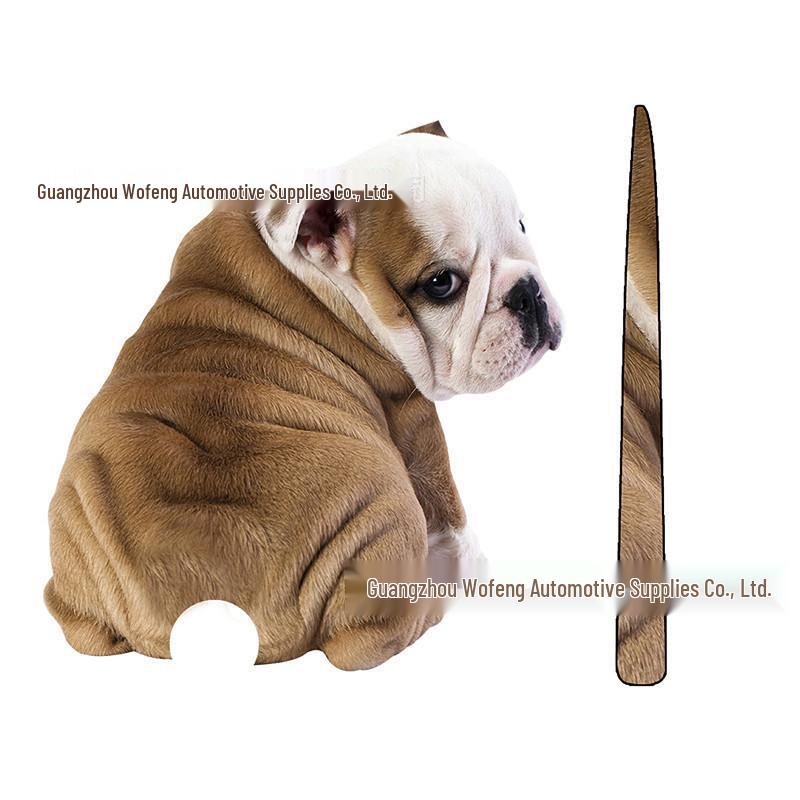 Bulldog Rear Wiper Sticker: Sand Skin Dog Puppy for Car Window