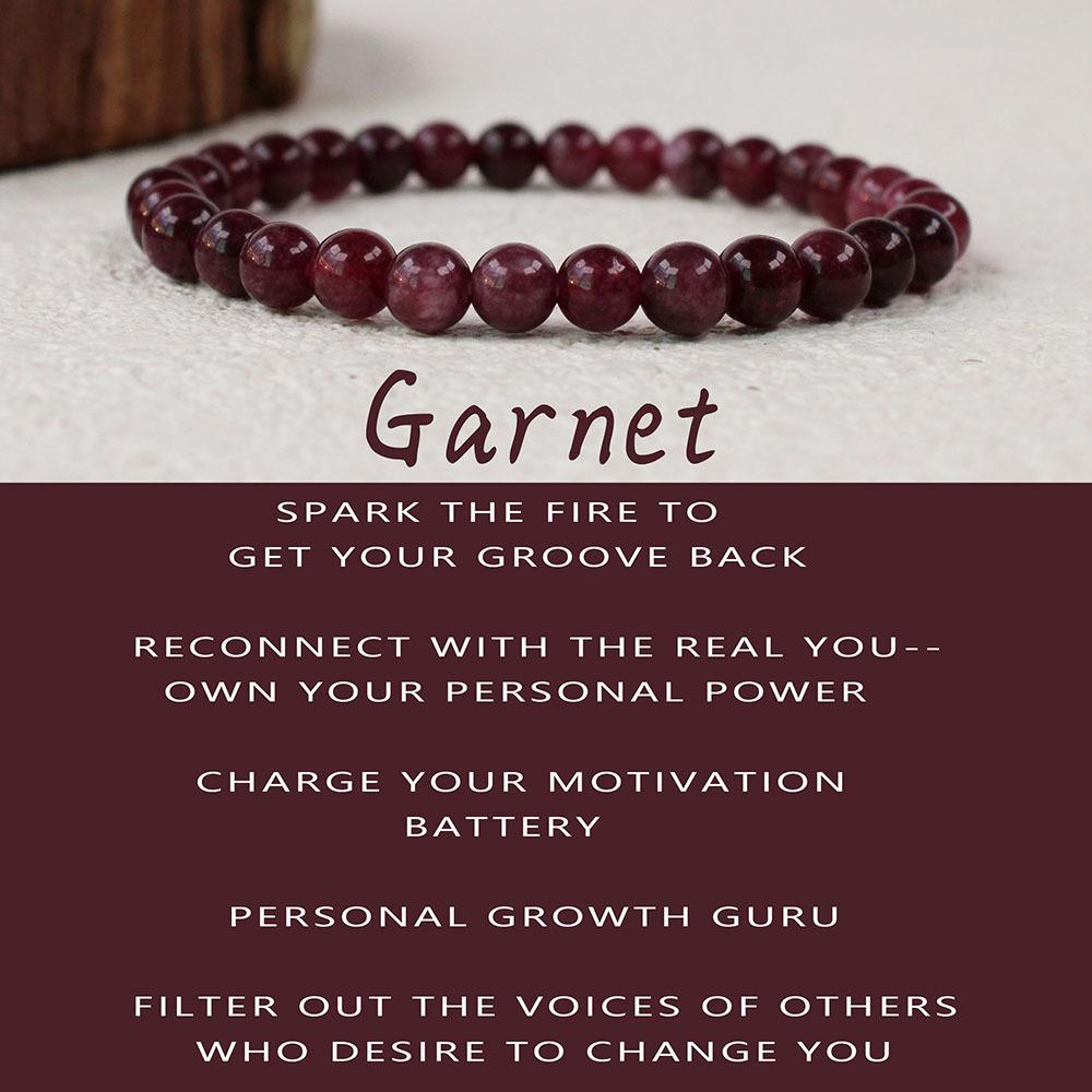 Garnet Bracelet Women's 1mm Small Beaded Bracelet Cherry Red Stone