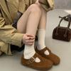 Old money style retro T-band Mary Jane 2025 new matte cowhide flat bottom round head soft sole versatile single shoes