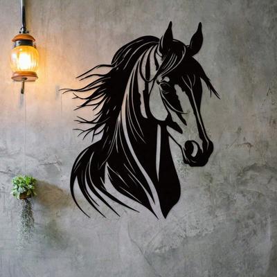 1pc Metal Wall Art, Exquisite Horse Head Metal Art, Sculptures For Home Decor, Animal Wall Art, Indoor Outdoor Home Decor Gift,Home Decor