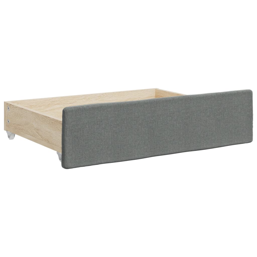 Extendable Daybed with Drawers Dark Grey 90x190 cm Fabric