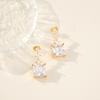 Korean Style Luxurious 18K Gold Stainless Steel Tassel Stud Earrings - Bling Square Sugar Pendant