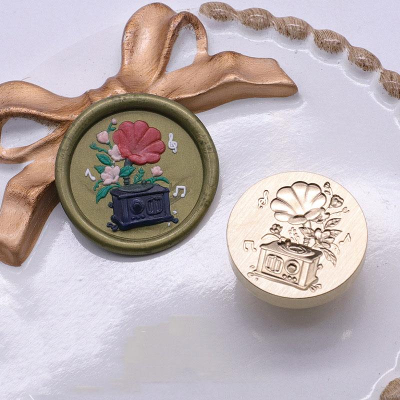 Stempellack Siegel Kupferkopf Künstlerisches Relief Rose Umschlag Tulpe Kerzenlicht Maiglöckchen Flammenfarbe Siegelkopf