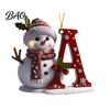Acrylic Holiday Keepsake Gifts 2D Snowman Christmas Ornaments, Personalized Letter Ornaments for Tree, Unique Souvenirs Initial Ornament, Ornament DIY