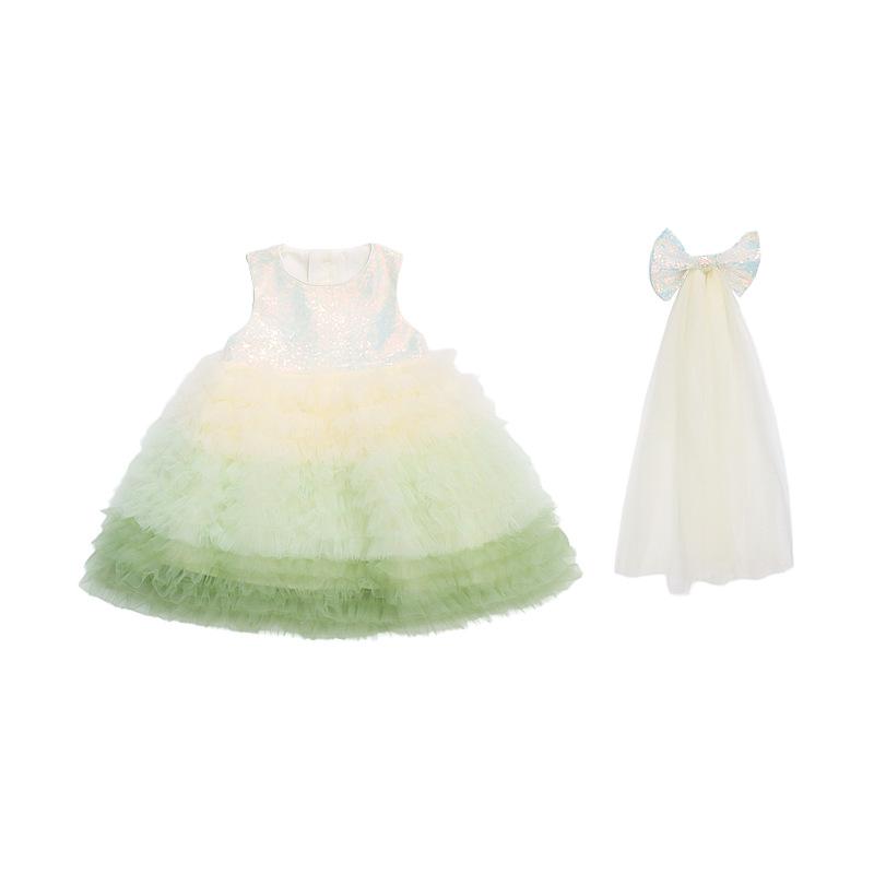 2025 Princess Birthday Dress - Girls' Summer Puffy Gauze Gown