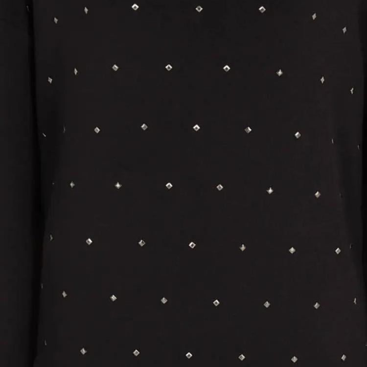 Armani Exchange FW23 Studded Round Neck Loose Long Sleeve Dress Women Dresses Black 6RYA5B-YM1LZ-1200