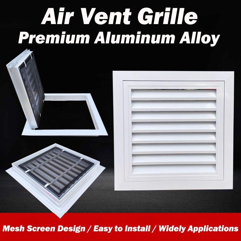 Nová čtvercová mřížka větracího otvoru z hliníkové slitiny, bílá, mřížka zpětného vzduchu s krytem větracího otvoru se síťkou, podkroví