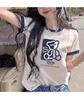 2025 New Loose Slimming Contrasting Short-Sleeved T-Shirt for Women's Summer Versatile and Beautiful Printed Top
