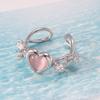 Fashion Heart Ring Cat Eye Peach Heart Adjustable Women Design Premium Rings Wedding Party Jewelry Gift