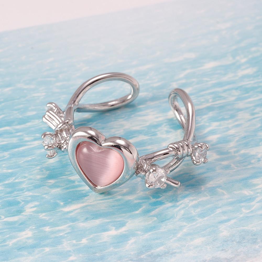 Fashion Heart Ring Cat Eye Peach Heart Adjustable Women Design Premium Rings Wedding Party Jewelry Gift