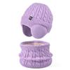 Winter Plush Thick Children's Hat, Scarf Gloves, Three Piece Set, Men's and Women's Outdoor Windproof Ear Protection, Warm Knitted Hat