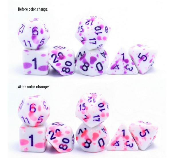 Temperature Sensitive Blood Spot Red & Colorful Earth Role-Playing Dice Set