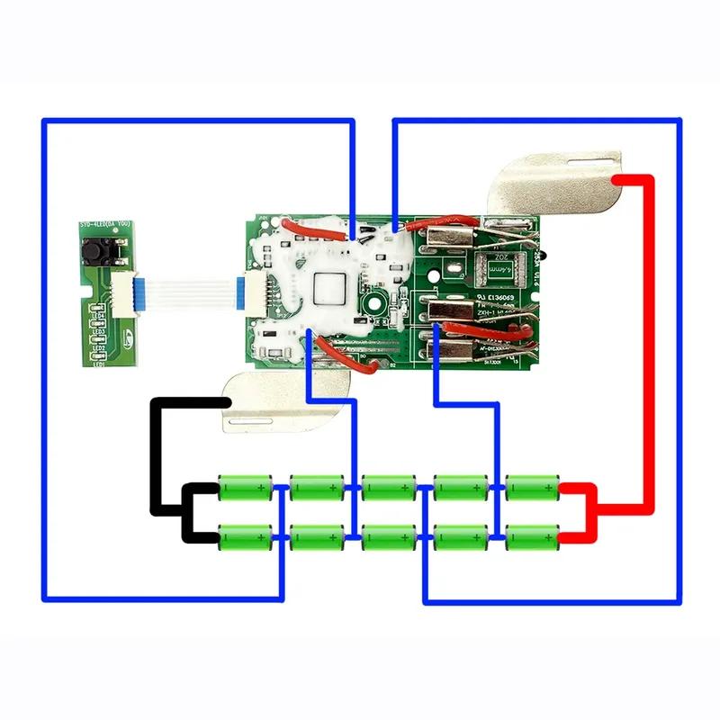 Li-ion Battery Plastic Case Shell PCB Protection Circuit Board for Devon 10X18650 20V Lithium Battery 5Ah Label 5918 Housing Box