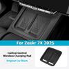 For Geely Zeekr 7X 2025 2026 Car Central Control Wireless Charging Pad Center Console Silicone Mat Cover Anti-Slip Protector