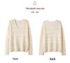 2023 Women's Pure Cashmere V-Neck Knitted Sweater: Loose, Hollow, Autumn/Winter Wool Pullover