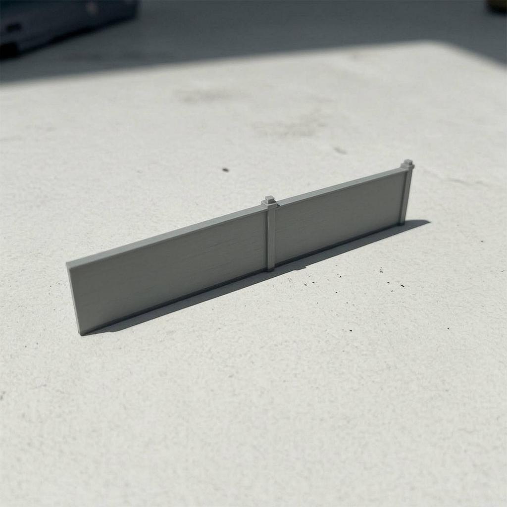Fence Wall Panel NScale Diorama Gray Model Train for Hobbyists, Rail