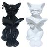 Printed Cat 3d Statue Reading Holding Book Glasses Cat Figurine Modern Decorative Animal Sculpture For Home Office Decor