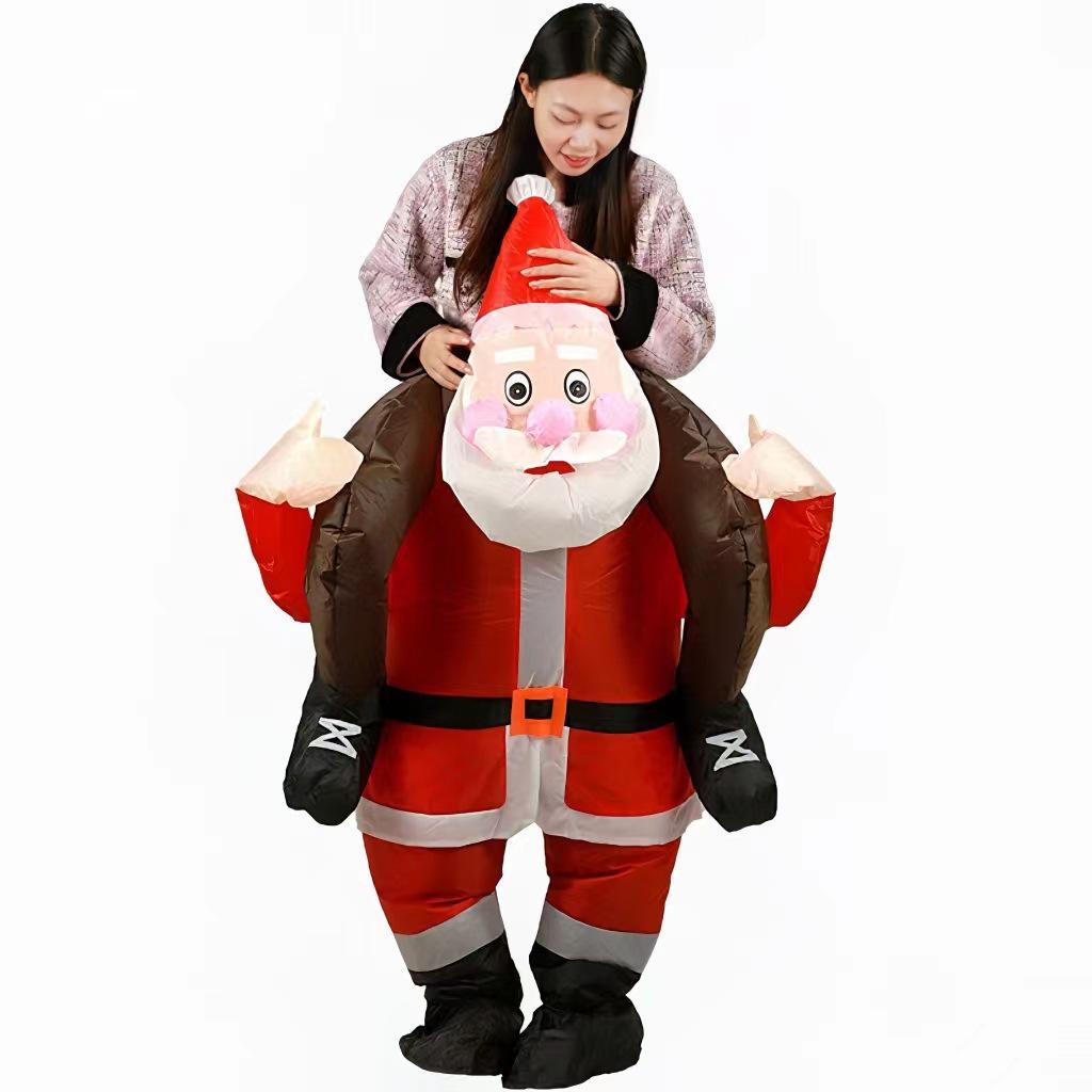 Reindeer & Gingerbread Man Inflatable Santa Costume for Christmas Party Stage Props