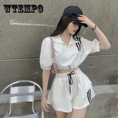 2 Piezas Conjunto Deportivo Femenino Estudiante Ins Verano Holgado Manga Corta + Pantalones Cortos Rayados Casuales Conjunto de Dos Piezas Conjuntos de Ropa Deportiva Traje Corto de Niña