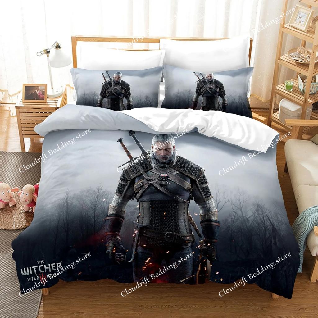 T-The W-witcher 3 Bedding Set Print Duvet Cover Pillowcase Teenagers and Adult quilt cover Home Textileextile