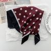 Korean ins retro polka dot small square scarf female 1116 spring and summer decorative versatile cotton small silk scarf tied hair streamer