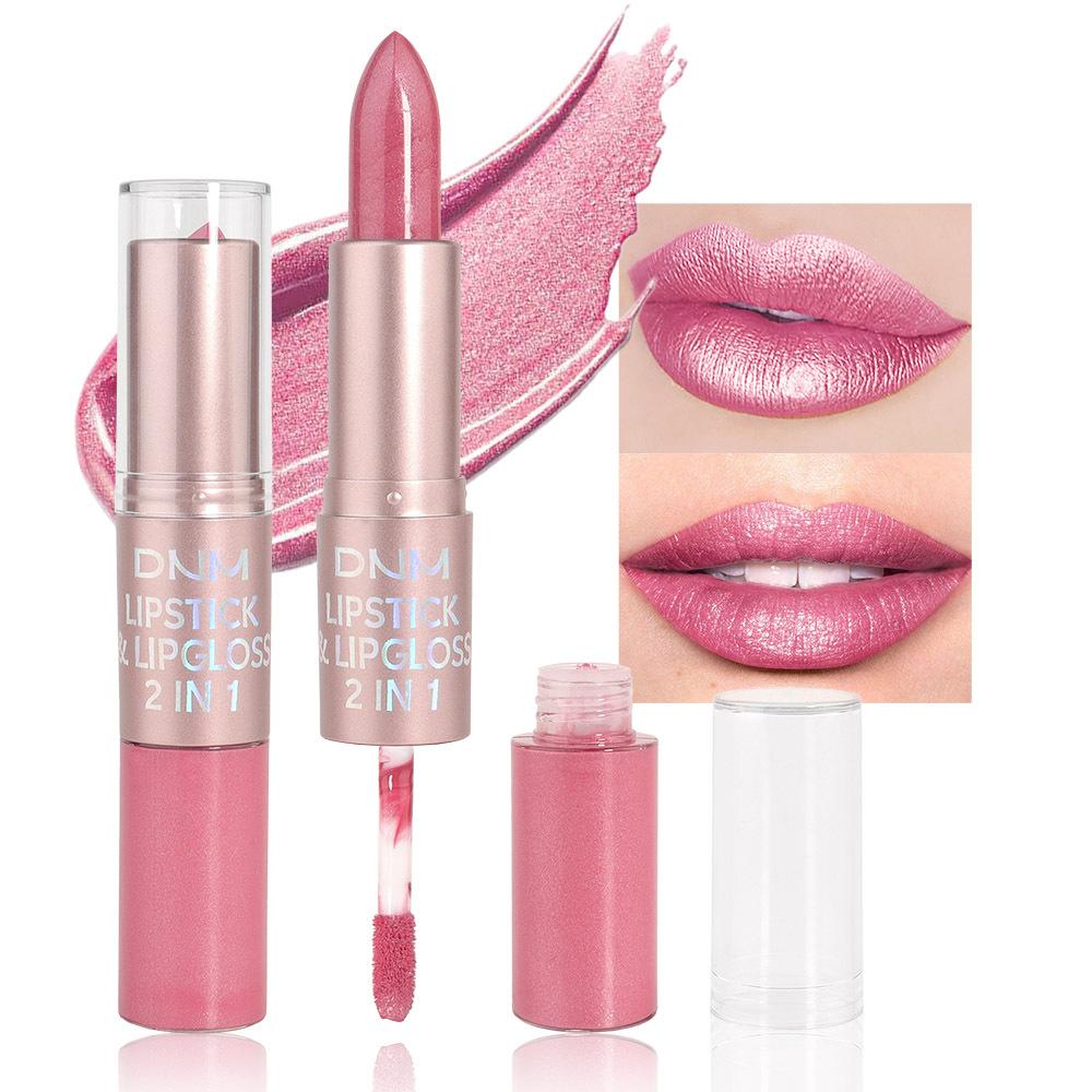 Duo-Forma Rossetto e Lucidalabbra Rossetto Idratante Non Scivoloso Rossetto Liquido a Lunga Tenuta e Resistente al Colore