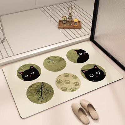 Minimalist Cartoon Bathroom Mat – Quick-Drying, Non-Slip, Absorbent, Dirt-Resistant, Easy-to-Clean, with Diatomaceous Earth.