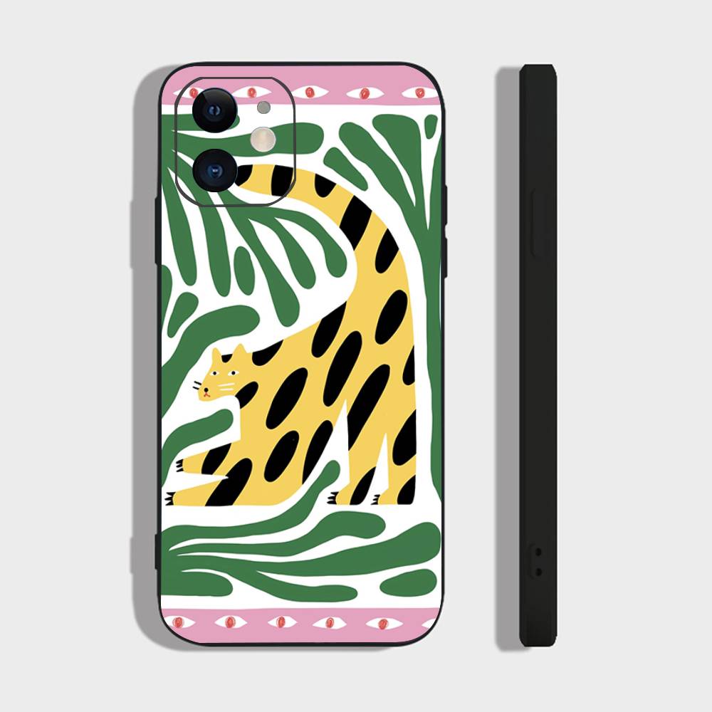 

Vase Flowers Simple Phone Case For IPhone 17 Air 16 15 14 13 Pro Max 11 12 Black Silicone Cover IPHONE 11PRO