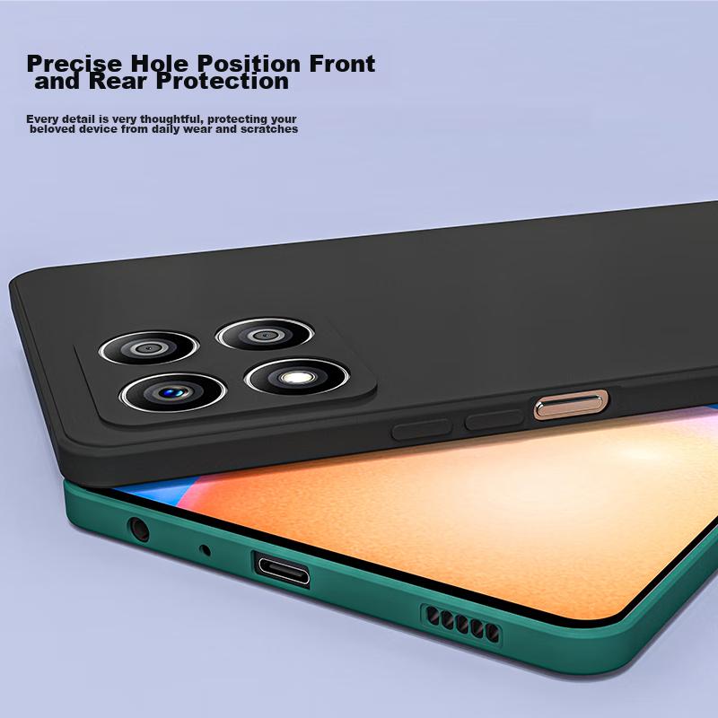 HotFire Phone Case for HONOR X30i, Protective Cover with Full Lens Protection, Upgraded Frosted Anti-Drop Slim Silicone Soft Case - Midnight Black