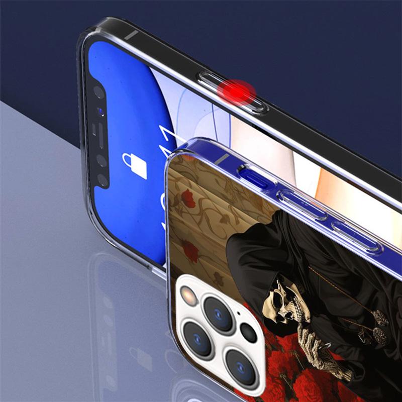 Reaper Skull Skeleton Gun Phone Case For iPhone 17 Air 16 Pro Max 16E 15 + 14 Plus 11 12 13 Mini 7 8 SE Gift Print Cover Fundas