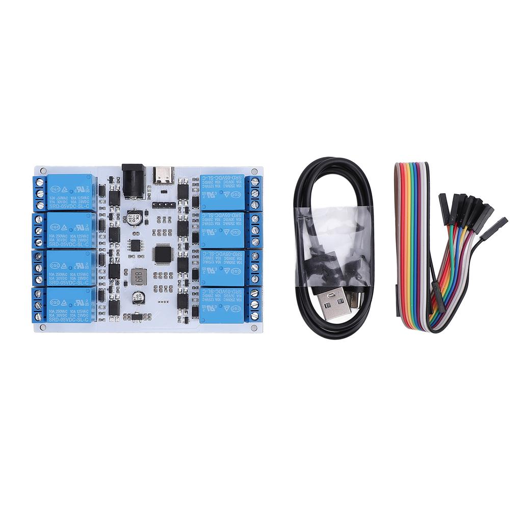8 Channel 5V USB Relay Module Control Board Type C Interface Optocoupler Protective Chip USB Smart