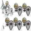 MOC Medieval Lion King Castle Knight Building Blocks Figure Accessories War Horse Cavalry Warrior Crusaders Toy Gift Bricks N029