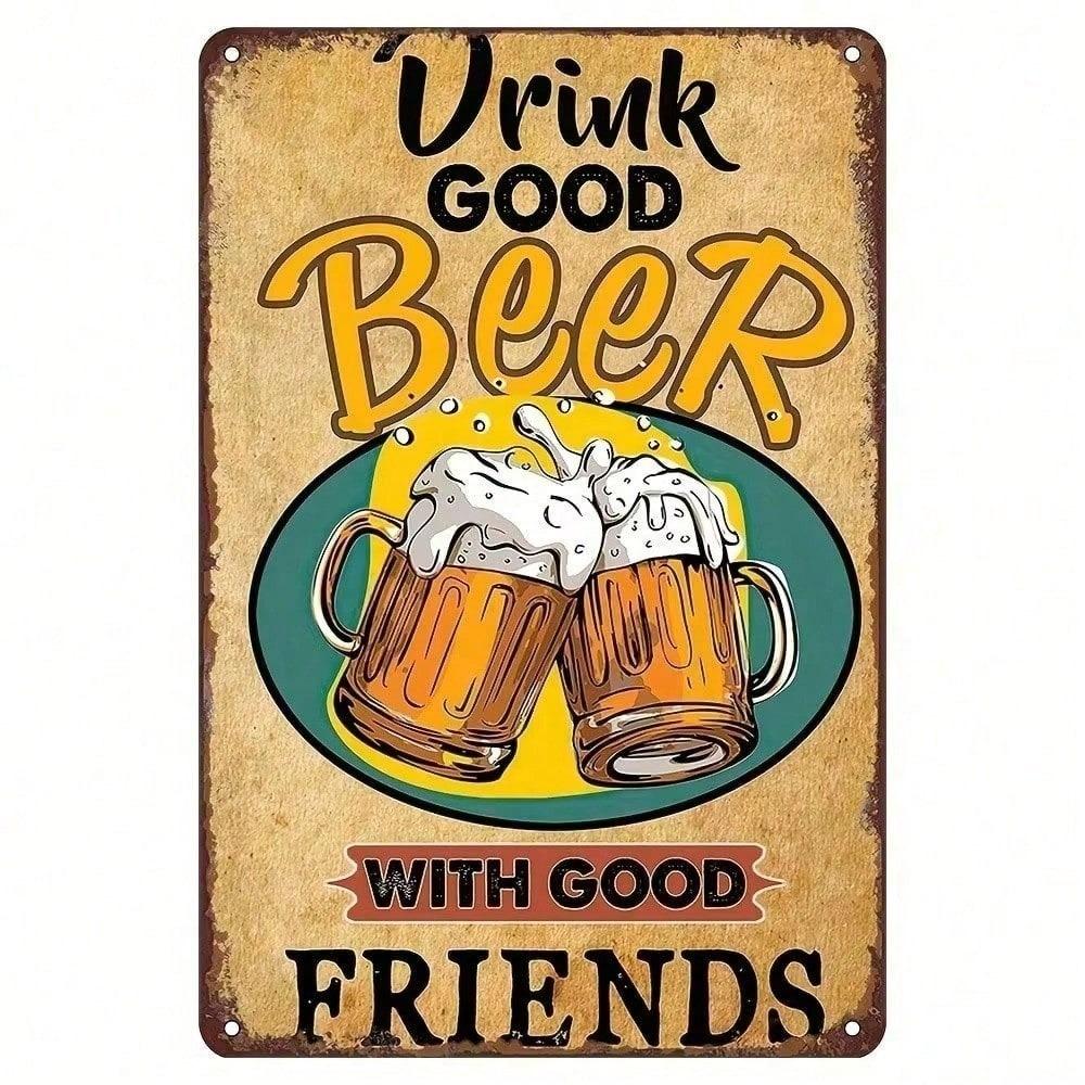 Vintage 8x12 Inch Metal Tin Sign Retro Beer Wall Decor Pub Bar Man Cave Cafe