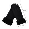 Women Winter Gloves Faux Suede Texting Full Finger Elastic Cuff Touchscreen Thermal