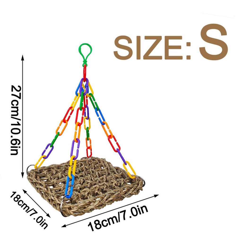 Parrot Hammock & Rainbow Chain Perch - Bird Cage Accessories
