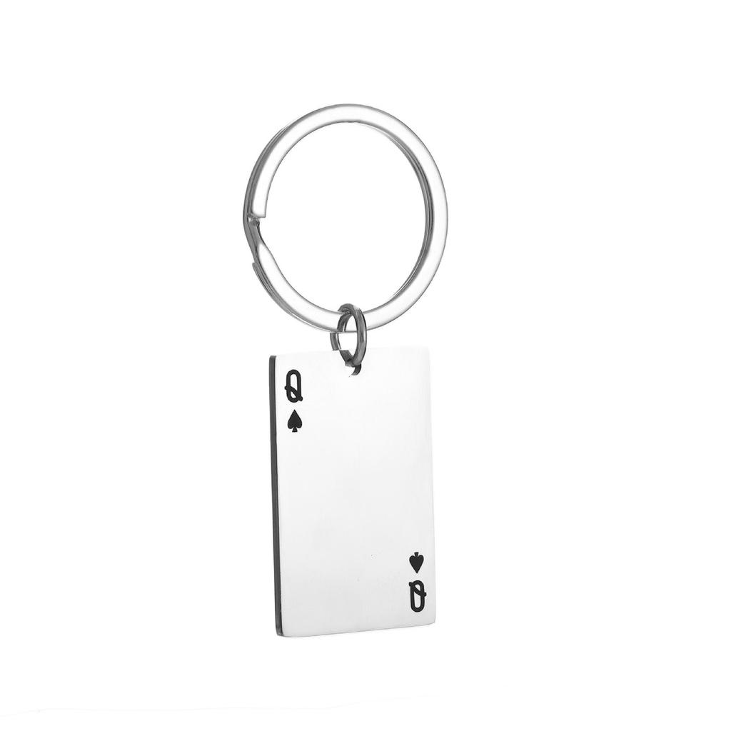 Creative Stainless Steel Poker Pendant: Ace To King of Spades Keychain Backpack Charm