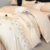 Exquisite Embroidered Cotton Luxury Bedding Set - Butterfly Design