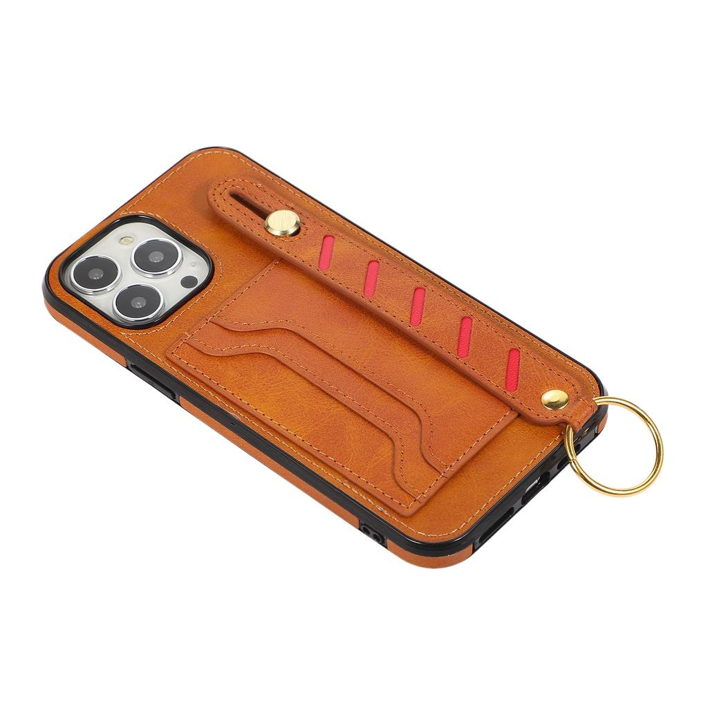 Luxury Business Wrist Strap Phone Case For iPhone 14 Pro Plus 13 12 Pro Max 14Plus 14Pro 13Pro 12Pro Max Back Cover With Card Slot