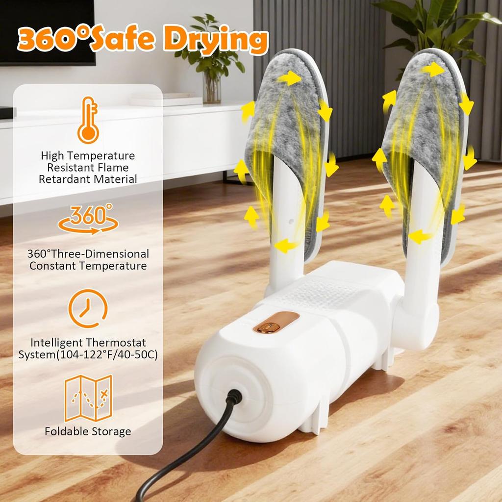 2025 New Electric Sneakertizer Glove Dryer with Intelligent Timer, Foldable Design & Quick Drying Electric Shoe Dryer