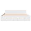 Bed Frame with Drawers White 120 x 190 cm Engineered Wood