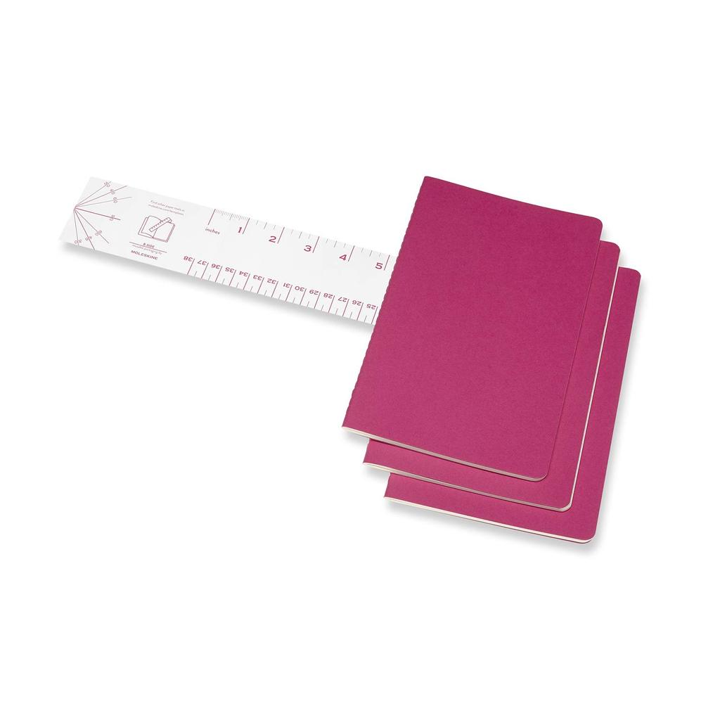 Moleskine Notebook Cahier Journal Set of Large Kinetic Pink CH018D17 3, Plain, Size,