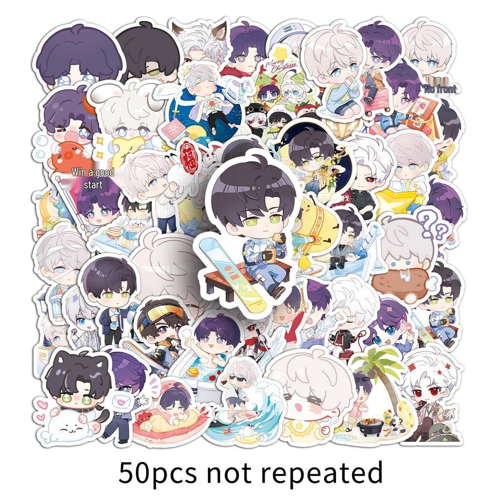 50pcs Q-version Love & Deep Space Creative Game Personality Trendy Stickers for Notebook & Skateboard DIY