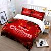 Christmas Santa and Reindeer Set Bedding Duvet Cover Set Duvet Cover Pillowcases  (1*Duvet Cover 2*Pillowcases, without duvet insert)