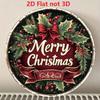 Vintage Merry Christmas Wreath Metal Tin Sign Wall Art Home Decor