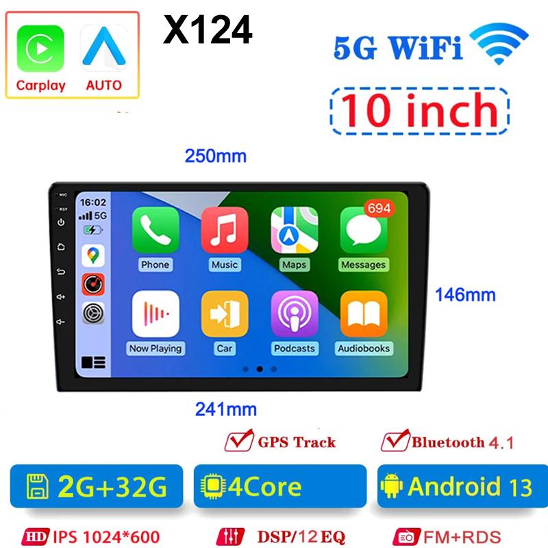 Android 13 Universal 7"/9"/10" 2Din Car Radio Automotive Multimedia Player Wireless Android Auto Carplay Car Stereo Receiver BT