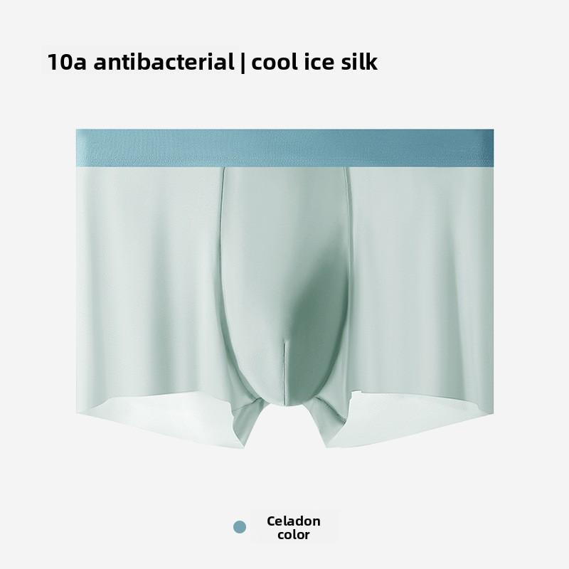 Plus Size Men's Summer Ultra Thin Ice Silk Breathable Antibacterial Crotch Briefs